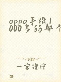 oppo手机1000多的哪个好