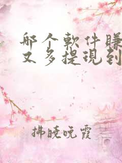 哪个软件赚钱快又多提现到微信