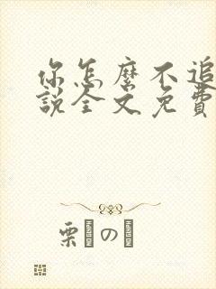 你怎么不追了小说全文免费阅读