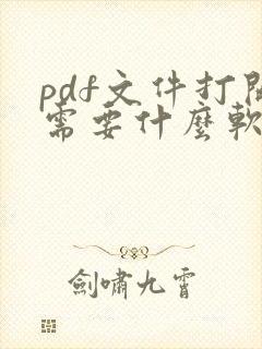 pdf文件打开需要什么软件