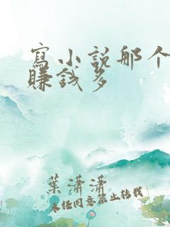 写小说那个软件赚钱多