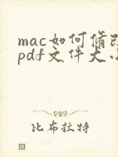 mac如何修改pdf文件大小