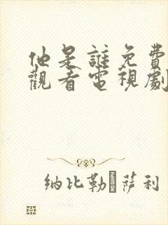 他是谁免费全集观看电视剧