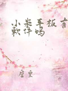 小米平板有绘画软件吗