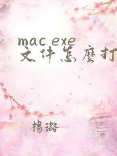 mac exe文件怎么打开