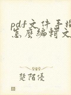 pdf文件手机怎么编辑文字