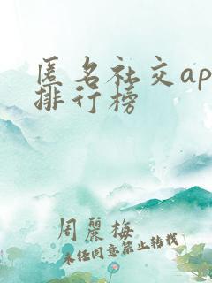 匿名社交app排行榜