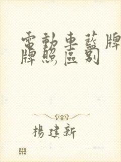 电动车蓝牌与黄牌照区别