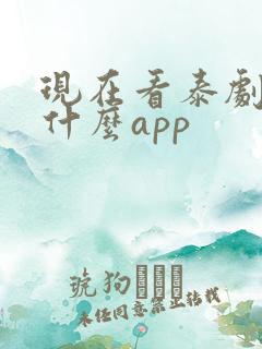现在看泰剧都用什么app