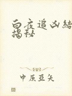 白夜追凶结局大揭秘