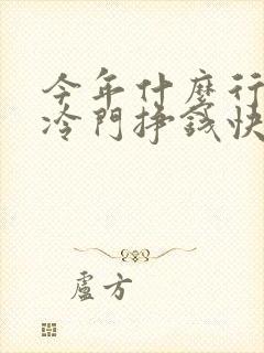 今年什么行业最冷门挣钱快