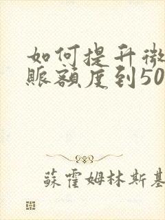 如何提升微信转账额度到50万