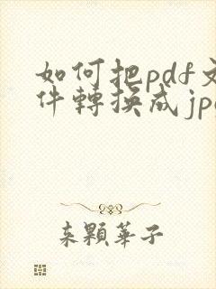 如何把pdf文件转换成jpg格式