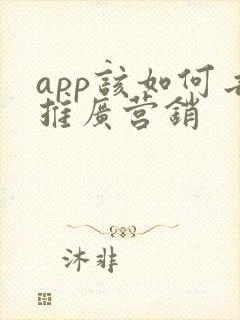app该如何去推广营销
