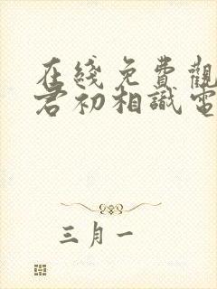 在线免费观看与君初相识电视剧