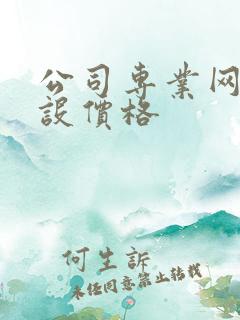 公司专业网站建设价格