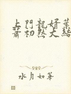 上门龙婿叶辰和萧初然大结局