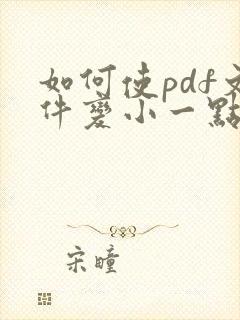 如何使pdf文件变小一点