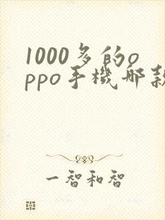 1000多的oppo手机哪款比较好