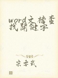 word文档查找关键字