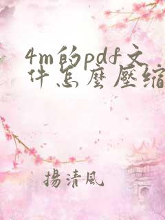 4m的pdf文件怎么压缩到1m