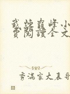 武炼巅峰小说免费阅读全文无弹窗