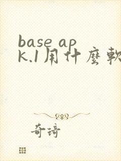 base apk.1用什么软件可以打开