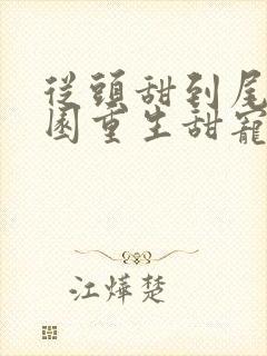 从头甜到尾的校园重生甜宠文