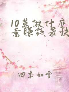 10万做什么生意赚钱最快