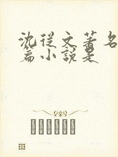 沈从文著名的长篇小说是