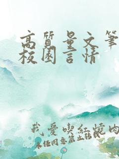 高质量文笔好的校园言情