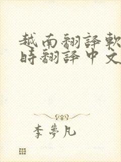 越南翻译软件实时翻译中文