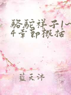 骆驼祥子1~24章节概括