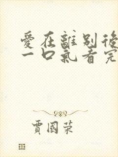 爱在离别后短剧一口气看完