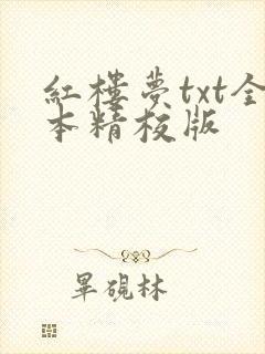 红楼梦txt全本精校版