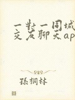 一对一同城可约交友聊天app