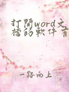 打开word文档的软件有哪些