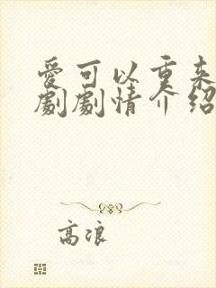 爱可以重来电视剧剧情介绍