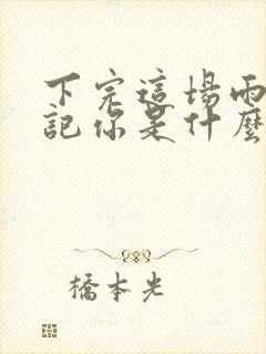 下完这场雨就忘记你是什么歌