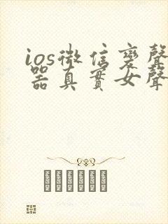 ios微信变声器真实女声