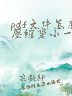 pdf文件怎么压缩变小一点