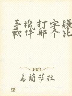 手机打字赚钱的软件哪个比较靠谱