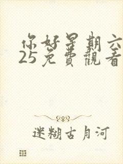 你好星期六2025免费观看策驰影视