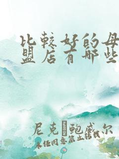 比较好的母婴加盟店有哪些