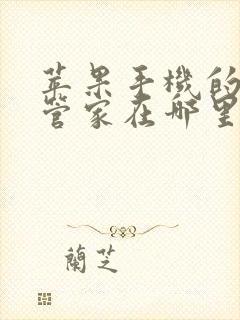 苹果手机的手机管家在哪里