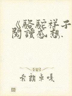 《骆驼祥子》的阅读感想.