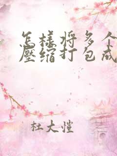 怎样将多个文件压缩打包成一个文件