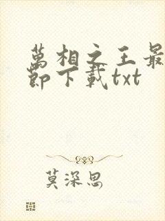 万相之王最新章节下载txt