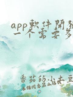 app软件开发一个需要多少钱