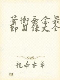 萧衡乔念最新章节目录大全